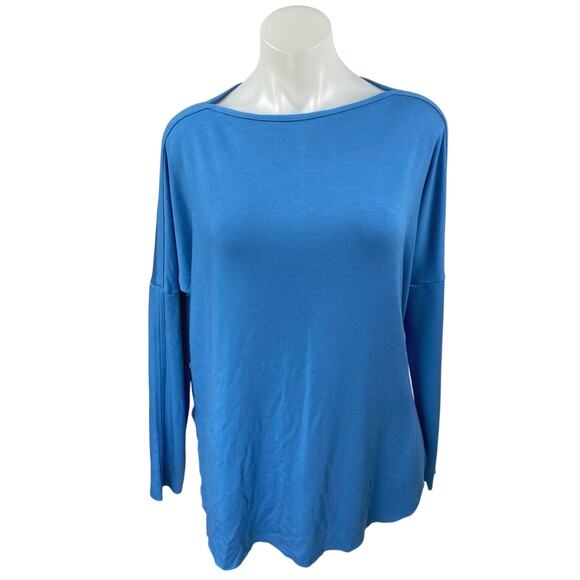 NEW Kit and Ace Burrow Blue Wool Long Sleeve Boat Neck Oversized Sweater Top M - Picture 1 of 4
